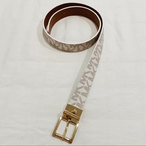 MICHAEL KORS WHITE/TAN BELT